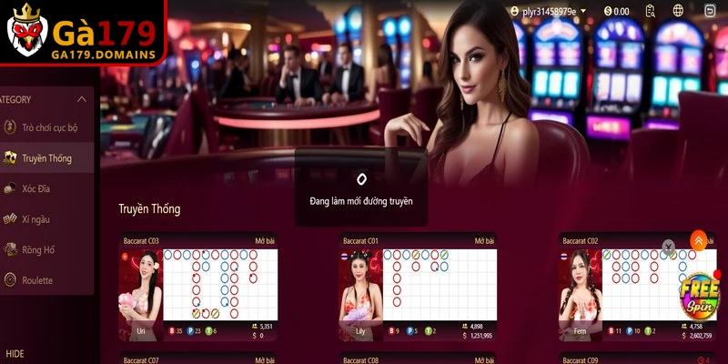 Đa dạng sảnh cược đẳng cấp quốc tế hội tụ tại nền tảng casino GA179 uy tín